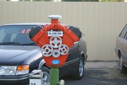 Engine letterbox for a car yard in northern Victoria