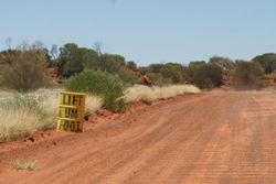 Great eye catching sign in the outback - Central Australia