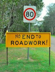 No End To Roadwork - have to agree to this. Photo by Penny Smith