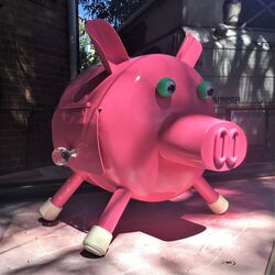 This little piggy stayed home to eat your mail. Photo by Noel. 