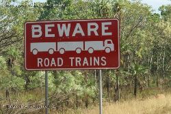 Trains on roads instead of rails - give these guys room! - Northern Territory