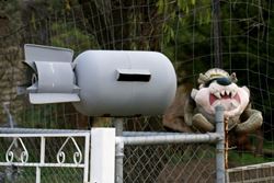 Tassie Devil with an Acme Bomb Letterbox