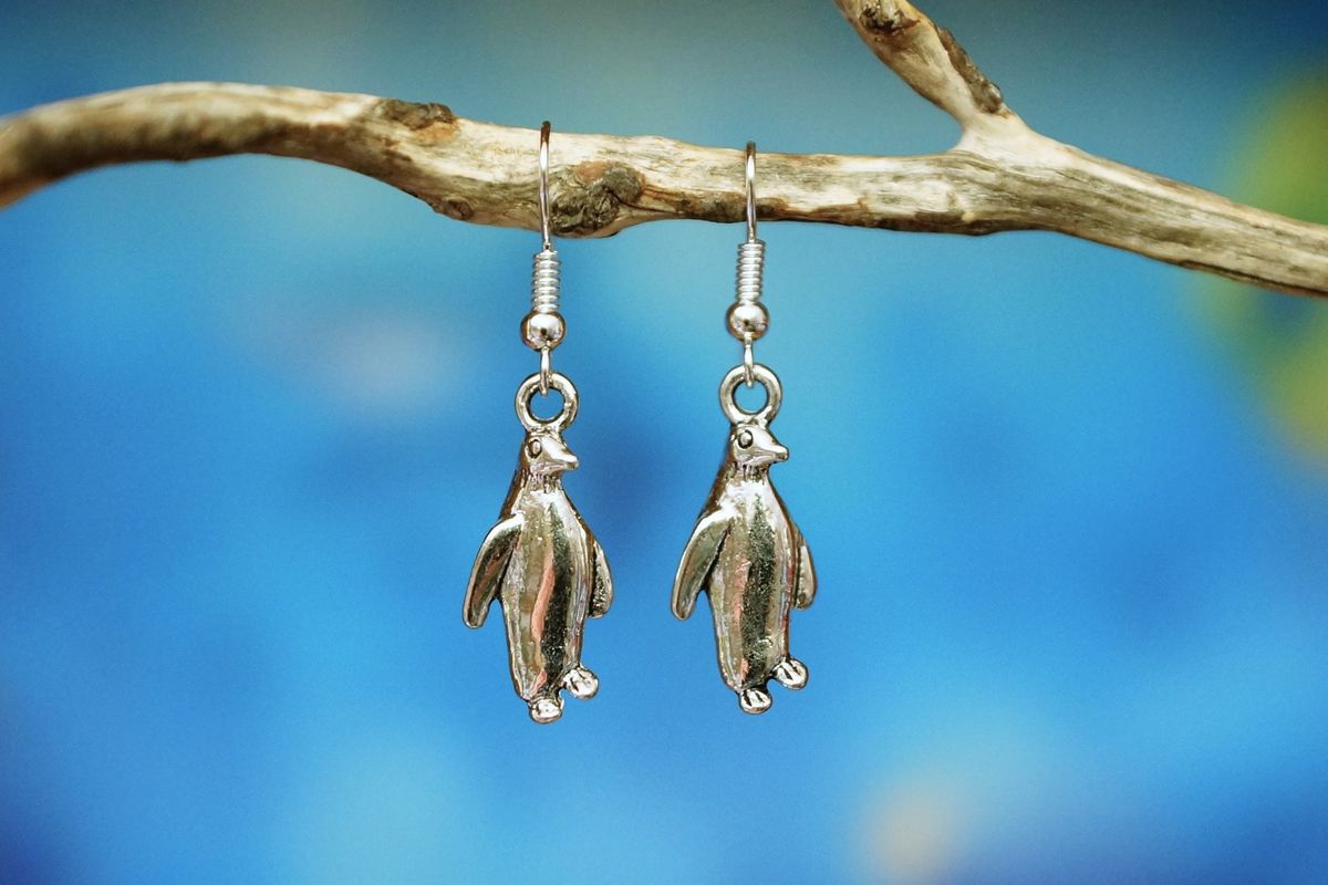 Sterling silver penguin earrings on sale