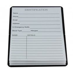 Record all of your important numbers on the inner concertina pages. Handy credit card size